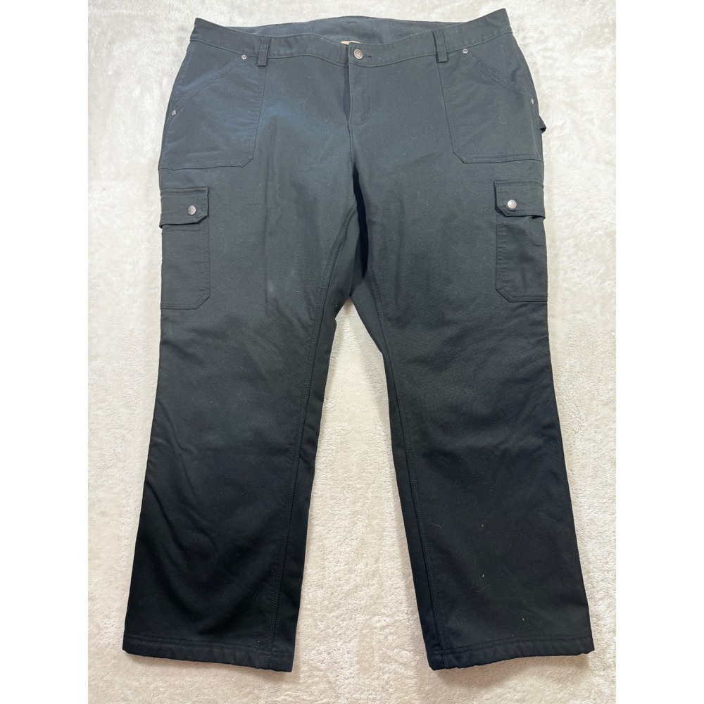Duluth Trading Co Womens Flex Fire Hose Fleece Lined Cargo Pants 22W Meas: 44x30